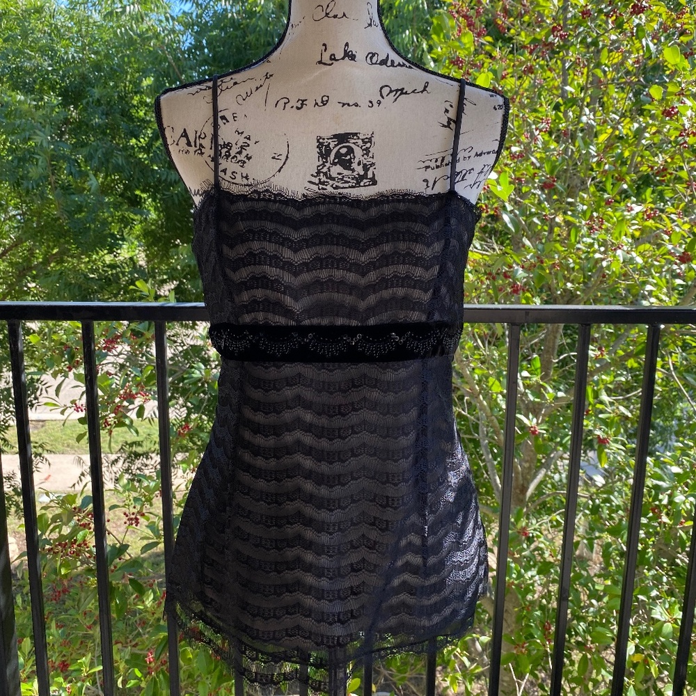 Ann Taylor Black Lace spahgehtti strap